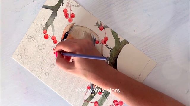 Watercolor illustration. Animalistic | 1 minute speedpaint | Bird смотреть онлайн