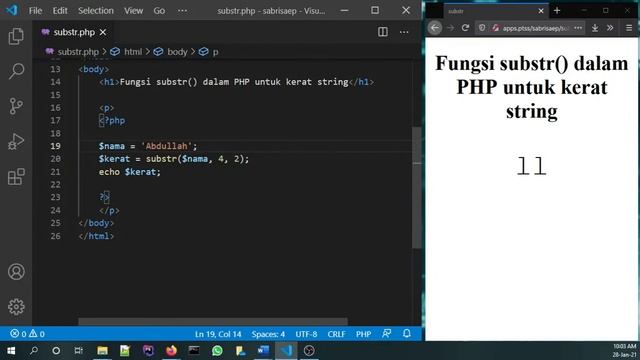 Fungsi substr dalam PHP untuk kerat string смотреть онлайн