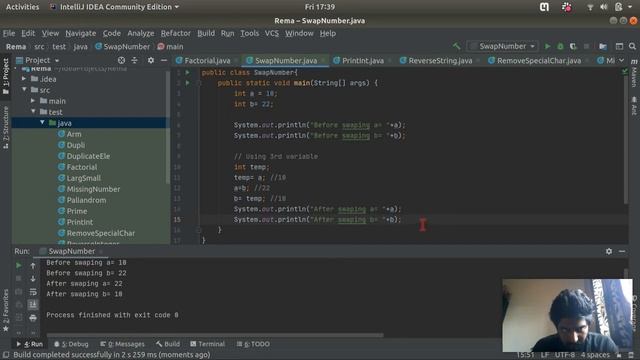 Swapping two numbers in JAVA смотреть онлайн