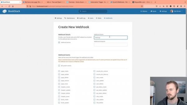 Playing with Webhooks in BookStack