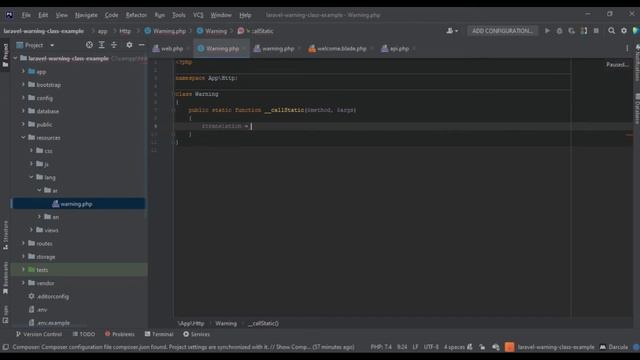 Laravel: A Warning Class Example #2 ?? смотреть онлайн