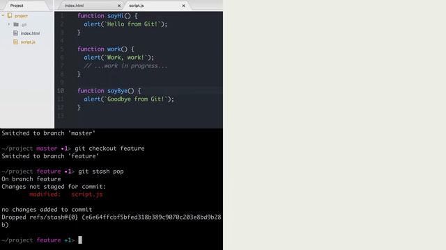 3.3 Git – Ветки – Команда checkout при незакоммиченных изменениях смотреть онлайн