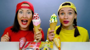 Red Vs Yellow Ice Cream Mukbang 빨간색 노란색 아이스크림 먹방 by Pico Pocky
