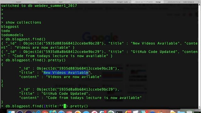 5 1 intro to mongod and mongo in a MEAN app graduate webdev summer 1 2017 смотреть онлайн
