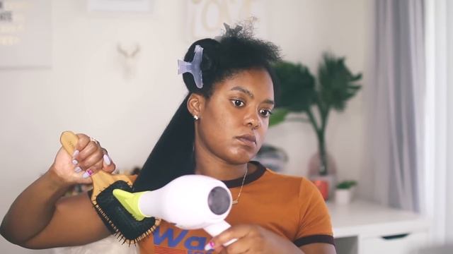 Flexirod Hairstyle on Blowdried Natural Hair