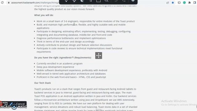 HackerEarth Toast Software Engineer Intern Hiring Challenge | 2022/2023 Batch | Anyone Can Register смотреть онлайн