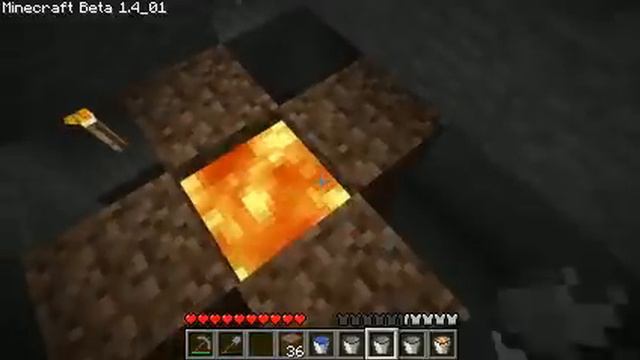 Minecraft - Making a Portal by casting lava into obsidian смотреть онлайн