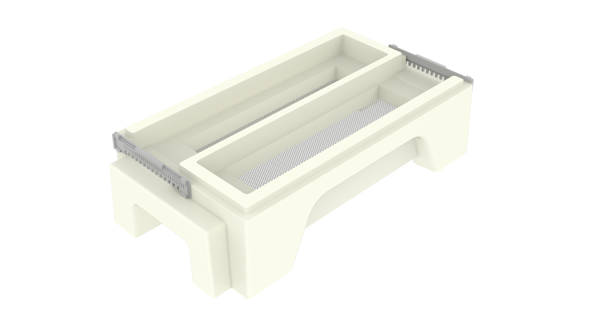 шестирамочное сетчатое дно BienenHaus - установка летковых заградителей и регулировка лотка
