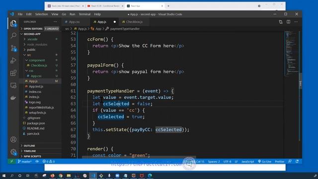 React JS 29 - Partial Rendering with Checkbox - Payment Method Selection Component - Practical IT смотреть онлайн