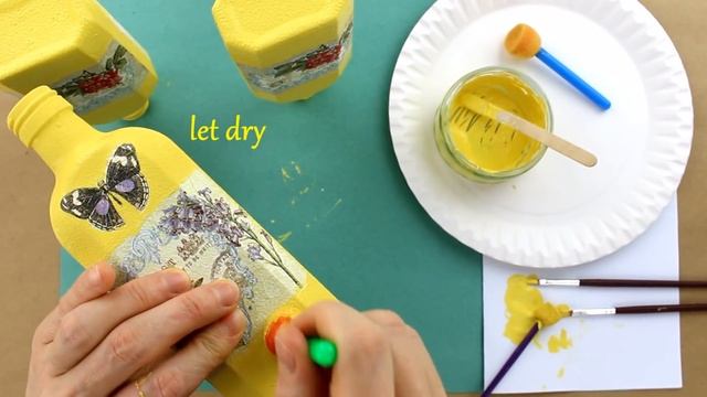 Decoupage Bottles - Decoupage Tutorial - DIY Painted Glass - Decoupage For Beginners