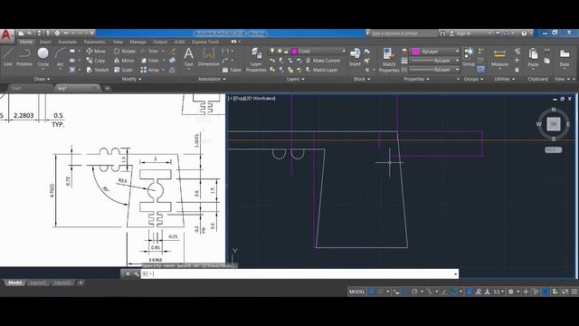How to draw a Key in AutoCAD: Good and easy drawing practice exercise смотреть онлайн