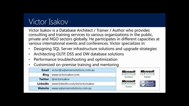 In Memory OLTP for DBA SQL Server 2012 R2 and 2014 1 смотреть онлайн