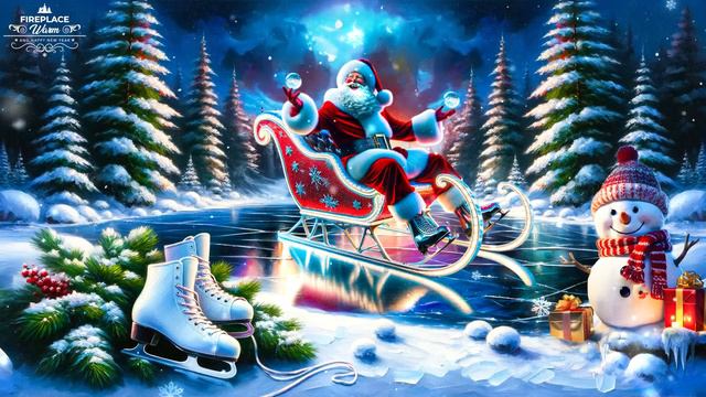 Winter Christmas Ambience In Forest With Snow Falling ❄️☃️🎄Soothing Relaxing Christmas Music 🎁 смотреть онлайн