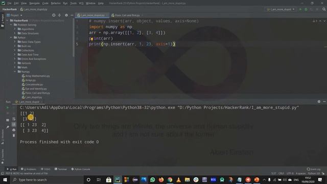INSERT FUNCTION IN NUMPY | 2D ARRAYS | ARRAY MANIPULATION | PYTHON NUMPY TUTORIAL смотреть онлайн