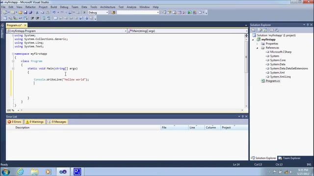 how to write a console application in visual studio 2010 смотреть онлайн