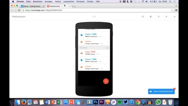 Creating Floating Action Buttons • Prototyping with Marvel (Tutorial) смотреть онлайн