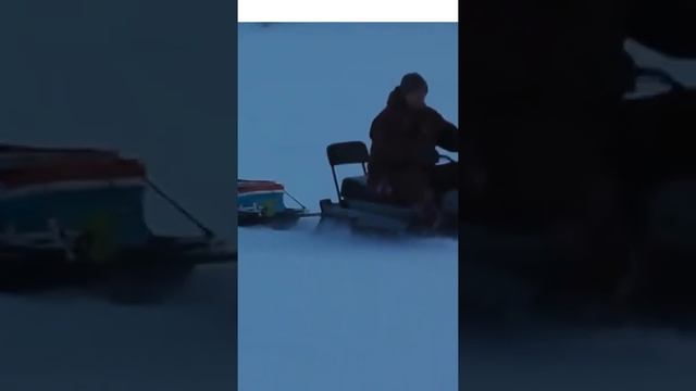 На рыбалке зимой на снегоходе смотреть онлайн