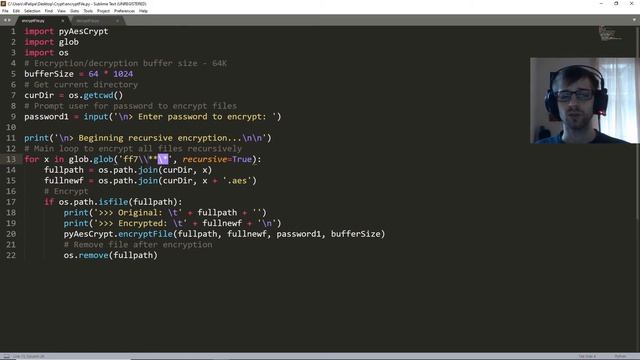 Recursive File Encryption in Python 3 (pyAesCrypt) смотреть онлайн