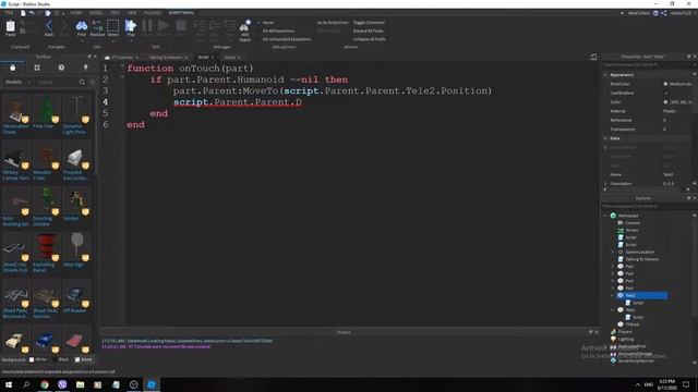 How to Make a Teleport Part Script in Roblox Studio! смотреть онлайн