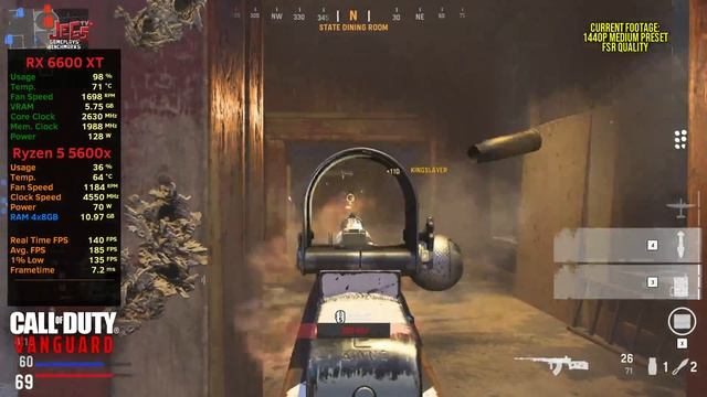 Call of Duty: Vanguard | Ryzen 5 5600x + RX 6600 XT | 1080p, 1440p, 4K benchmarks! смотреть онлайн