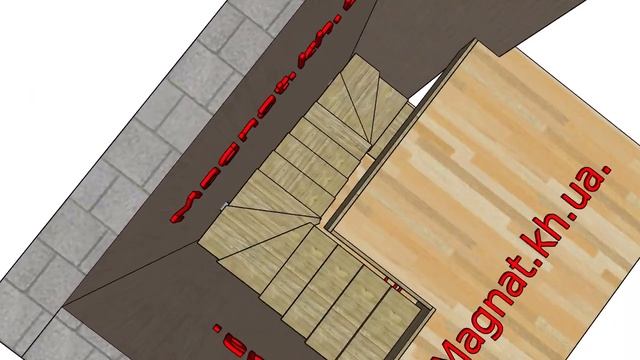 Эскиз лестницы на центральном косоуре. смотреть онлайн