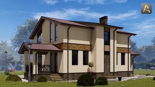 Безупречный дом для загородной жизни. Проект дома с мансардой, панорамными окнами и террасой смотреть онлайн