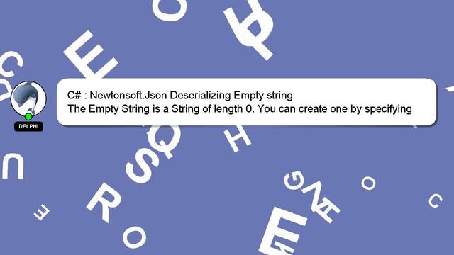 C# : Newtonsoft.Json Deserializing Empty string смотреть онлайн