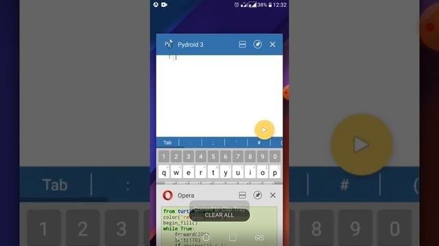 python example : used turtle function in your phone by pydroid3 application смотреть онлайн