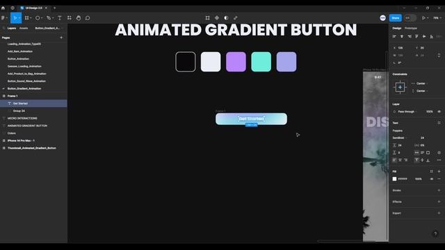 Animated Gradient Button | Figma Micro Interactions смотреть онлайн
