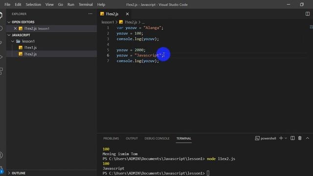 Javascript dasturlash tili: 4 - O'zgarmaslar (Constants), o'zgaruvchilar bilan farqi смотреть онлайн