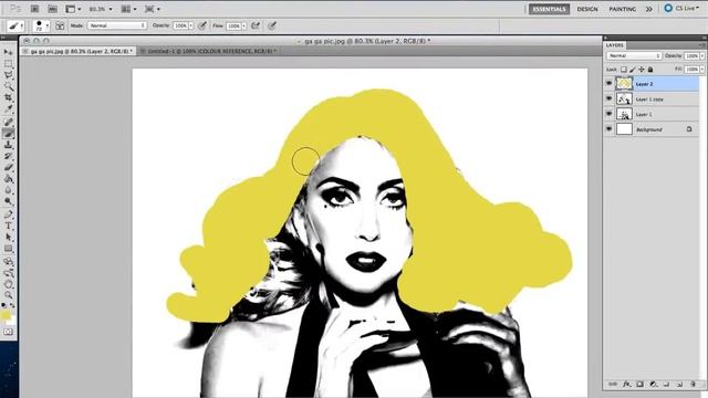 Warhol - Lady Ga Ga Pop Art [Photoshop CS5] смотреть онлайн