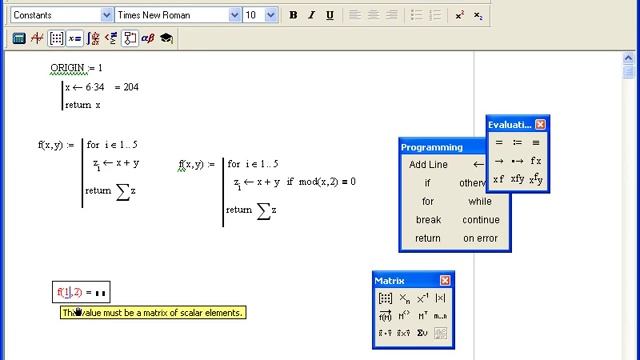Программирование в Mathcad 13. Написание простейших циклов и условий. Урок 24 смотреть онлайн