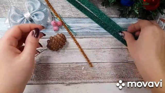 Новогодние бантики Веточка ели с шишкой из фоамирана своими руками смотреть онлайн