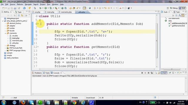 The Memento Design Pattern in PHP смотреть онлайн