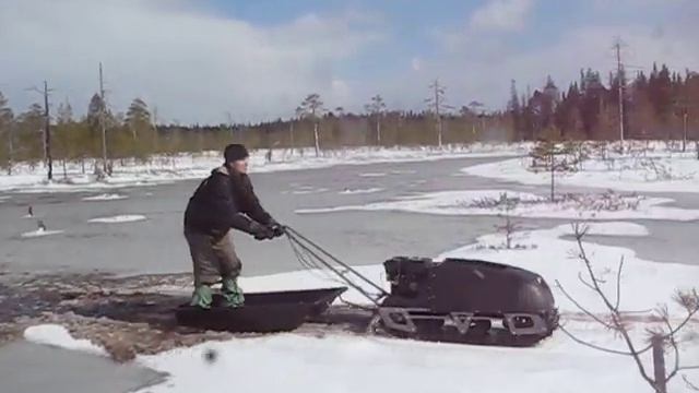 Движение весной. Мотобуксировщик - 3 (2010 апрель 26).avi смотреть онлайн