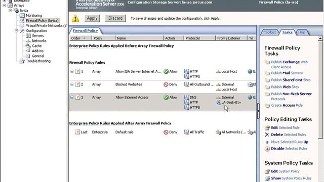 ISA Server 2006 Configuring the Firewall смотреть онлайн