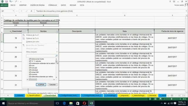 FACTURA 3.3 CATALOGO DE CÓDIGOS Y CLAVES ( SAT-EXCEL ) смотреть онлайн