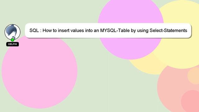 SQL : How to insert values into an MYSQL-Table by using Select-Statements смотреть онлайн