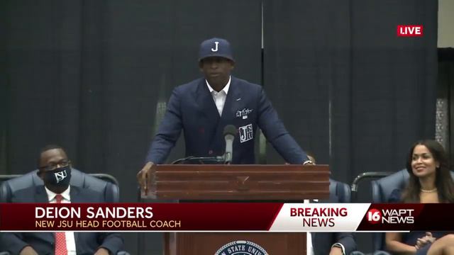 Deion Sanders speaks for first time as JSU head football coach смотреть онлайн
