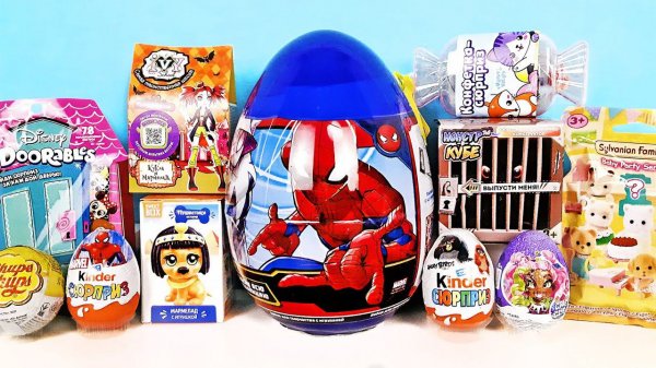 СЮРПРИЗ MIX! Человек паук Marvel, Doorables Disney, Angry Birds, Царевны Unboxing Kinder Surprise