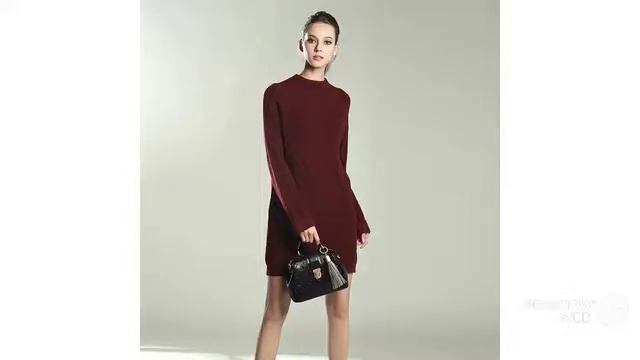 Одежда женская с Aliexpress -вязаный длинный свитер. смотреть онлайн