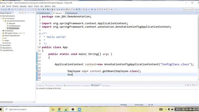 Annotation Based Configuration | Java Based Configuration | जावा class उपयोग करके Configuration करन смотреть онлайн