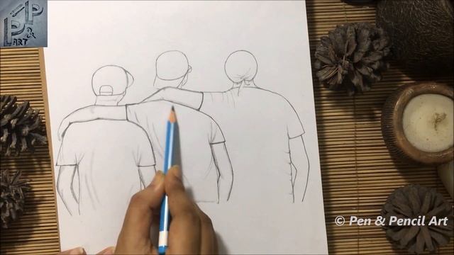 Friendship Day Drawing || Best Friends Hugging Each Other || How to Draw Boys ( Pencil Sketch ) смотреть онлайн
