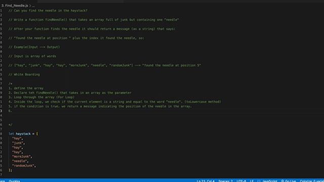 Whiteboard Coding Interviews JavaScript- Find the Needle - JavaScript Tutorials смотреть онлайн