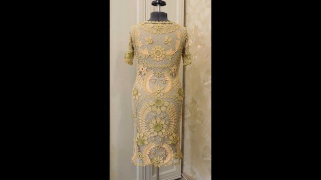платье " Золотой песок"ирландское кружево,вязание крючком,how to crochet,crochet,crochet tutorial смотреть онлайн