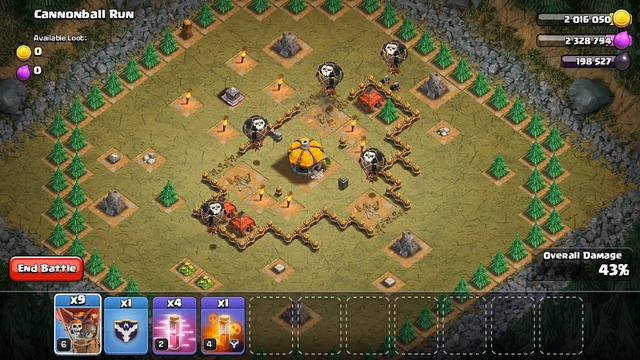 CLASH OF CLANS - Goblin king vs balloons [Single player battle] смотреть онлайн