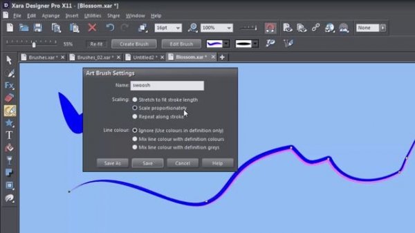 Creating and using brushes in Xara Designer Pro X and Xara Photo & Graphic Designer