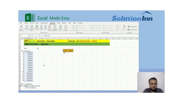 NPV and IRR calculation in Excel смотреть онлайн