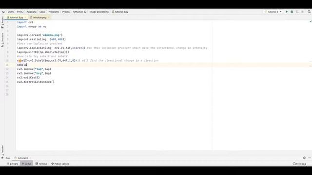 image processing tutorial 8, Image gradient using openCV python||Laplacian gradient||SobelX||SobelY смотреть онлайн