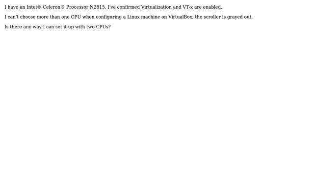 Can't seem to use 2CPU on Oracle VM VirtualBox 5.0.2 смотреть онлайн